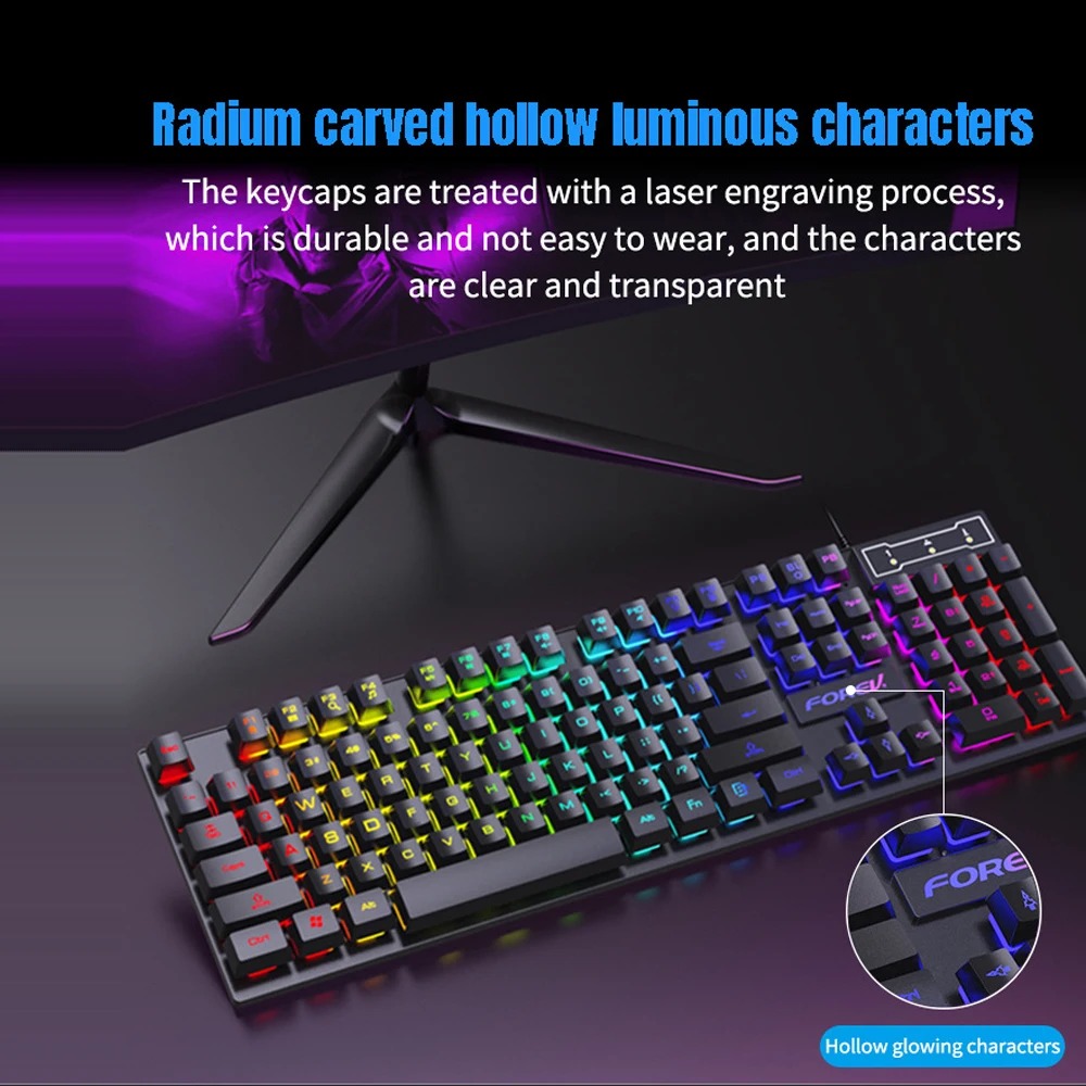104 Keys Mechanical Feel Keybo - Gaming Keyboard And Mouse For Xbox ulasan dan harga