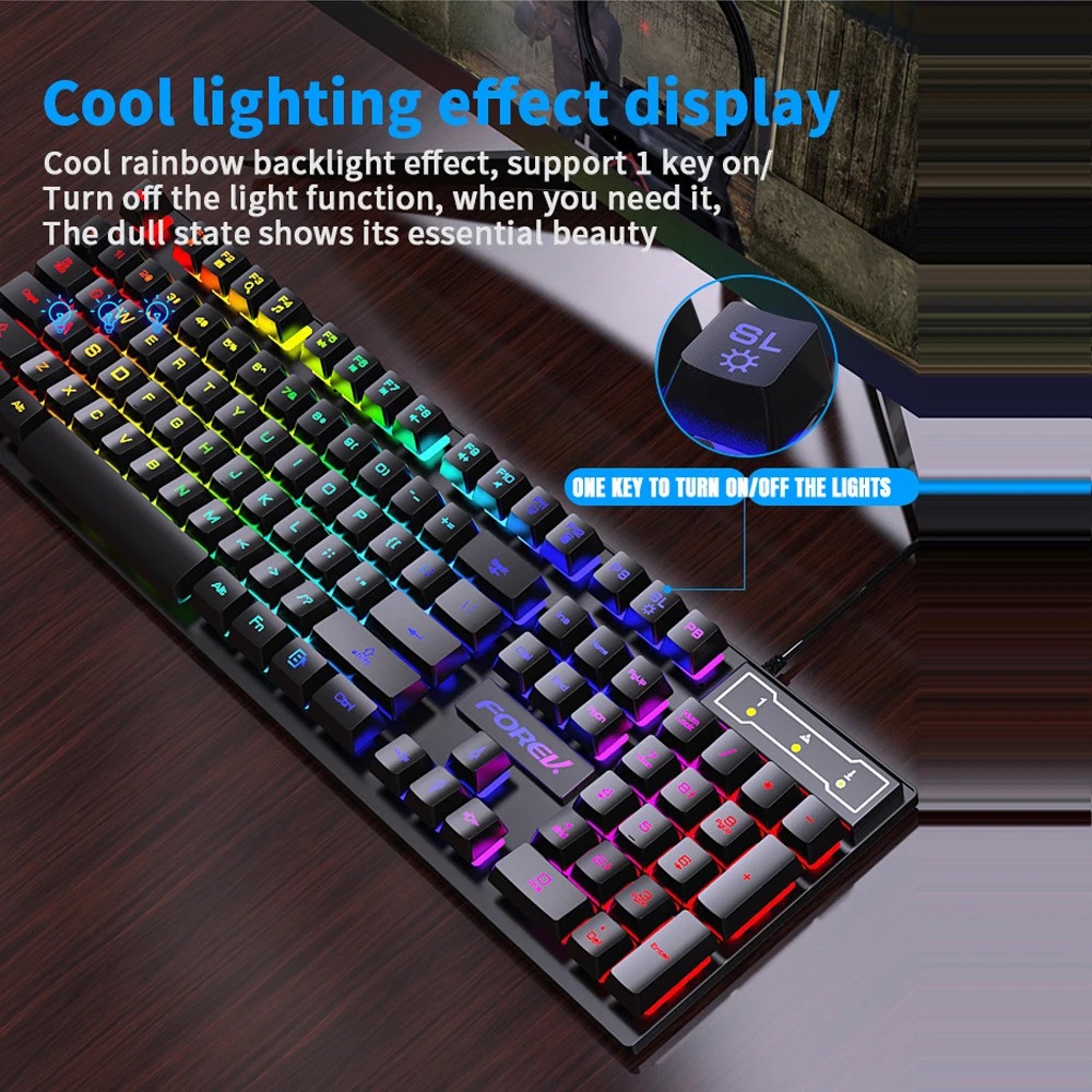 104 Keys Mechanical Feel Keybo - Gaming Keyboard And Mouse For Xbox ulasan dan harga