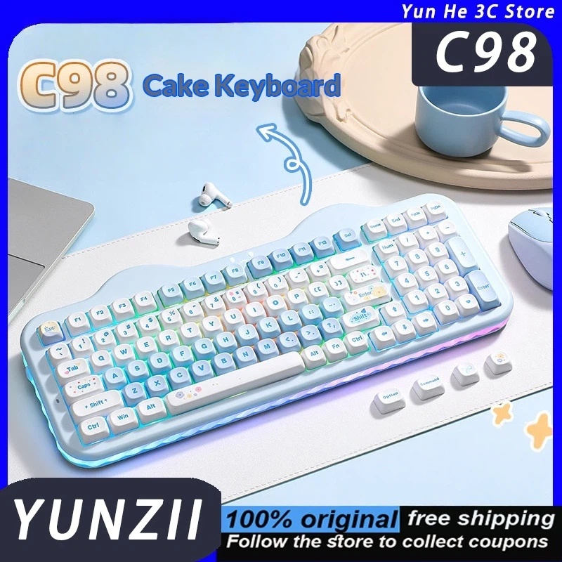 YUNZII C98 Keyboard Tri-mode Q - Gaming Keyboard That Is Quiet ulasan dan harga