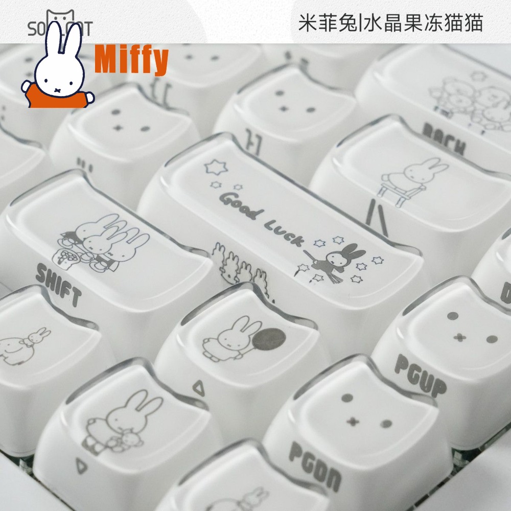 Kawaii Miffy Keycaps Cute Rabb - Gaming Keyboard Ergo ulasan dan harga