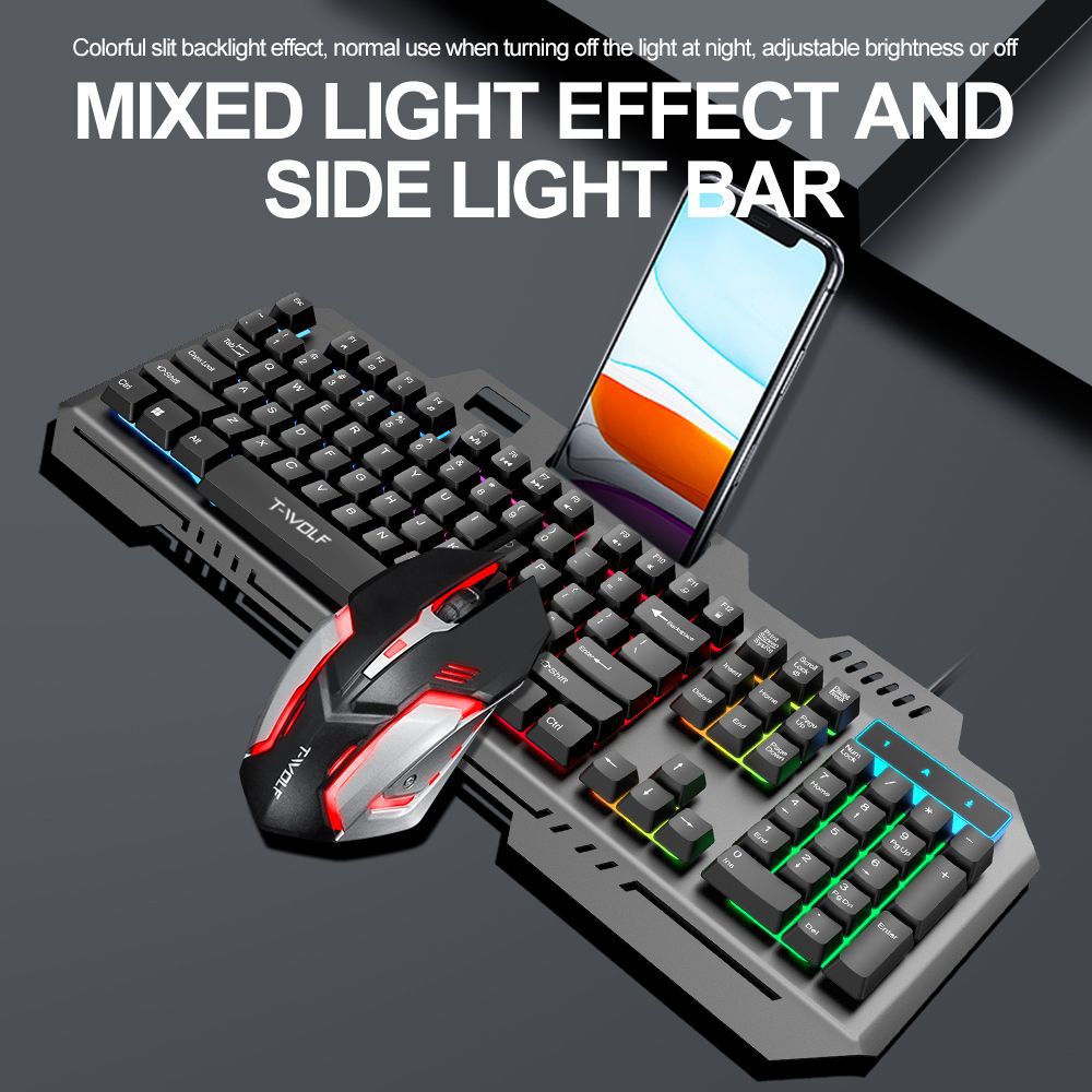 T WOLF TF600 Backlit Wired 104 - Gaming Keyboard And Mouse For Xbox ulasan dan harga