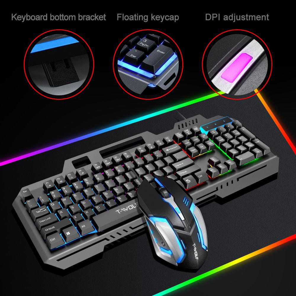 T WOLF TF600 Backlit Wired 104 - Gaming Keyboard And Mouse For Xbox ulasan dan harga